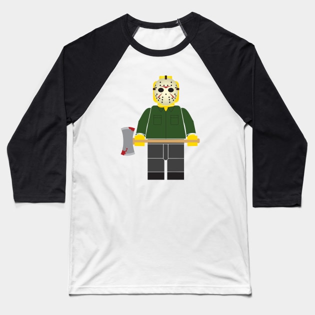 Jason Voorhees Brick Guy Baseball T-Shirt by RyanBlackDesigns